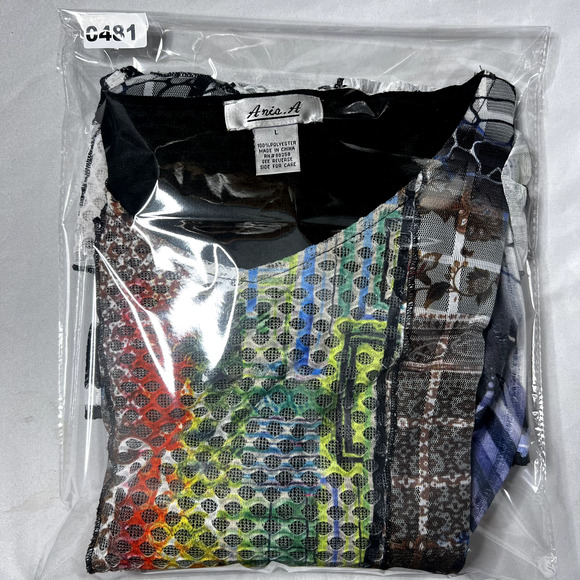 Ania. A Womens‎ Large Tunic Top Flowy Multicolor Layered Sheer Mixed Media Artsy - Picture 11 of 12